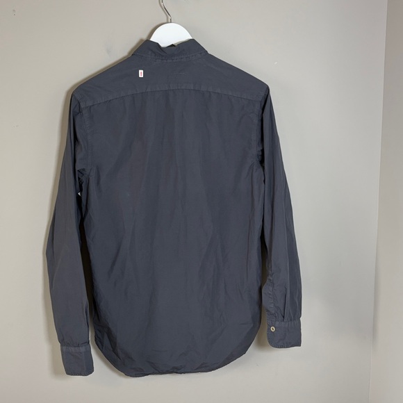 BUCK MASON Skyline Poplin Cotton Button Down Shirt Dark Grey Sz S NEW - Picture 8 of 15